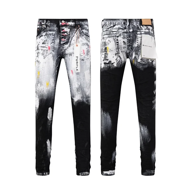 Purple Brand Jeans Distressed paint-splatter skinny product detail image 6