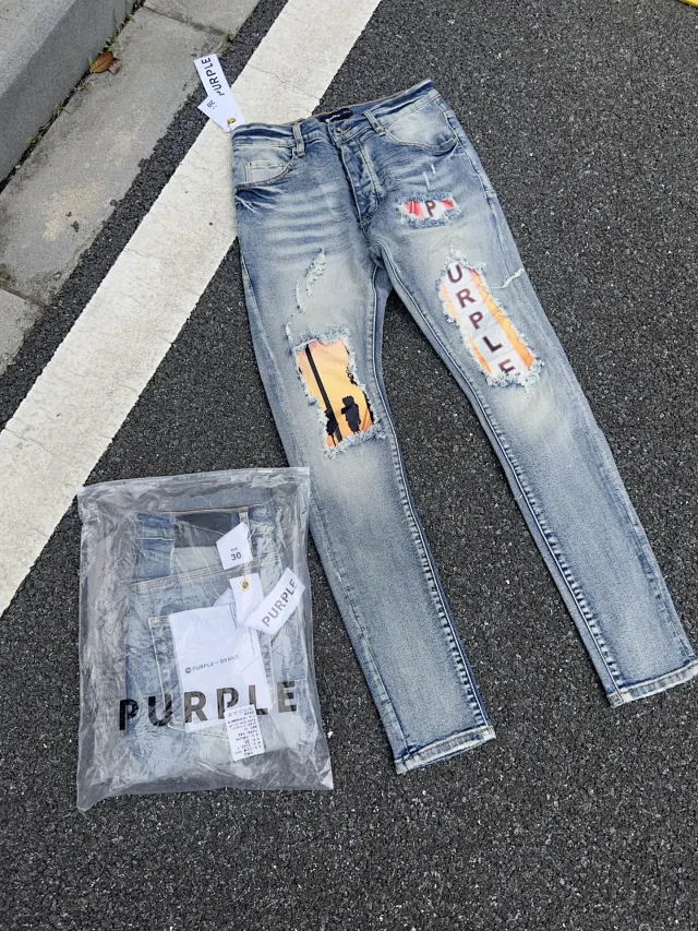 Purple Brand Jeans Distressed paint-splatter skinny product detail image 12