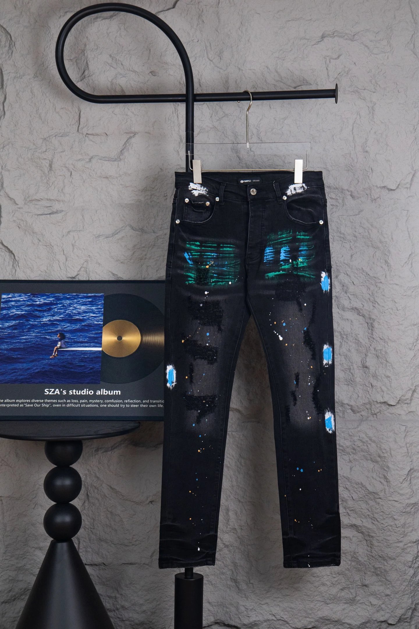 Purple Brand Jeans Distressed paint-splatter skinny image 6