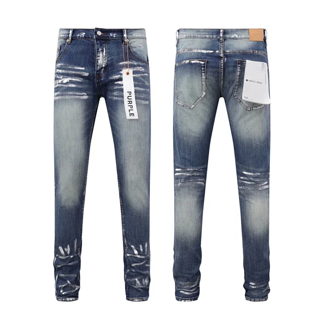 Purple Brand Jeans Distressed paint-splatter skinny product detail image 5