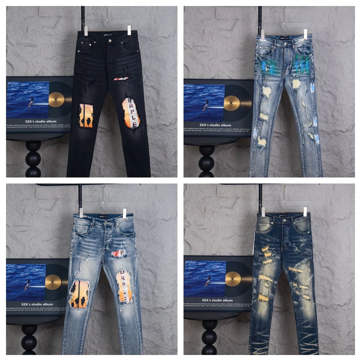 Distressed Denim Jea
