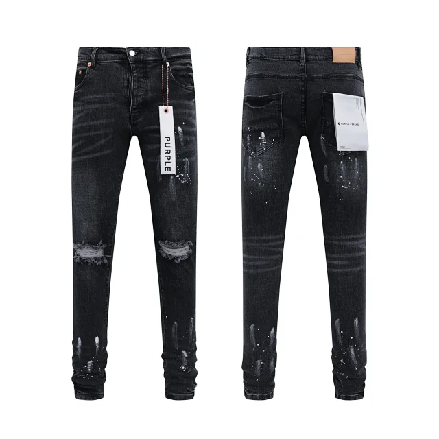 Purple Brand Jeans Distressed paint-splatter skinny product detail image 13