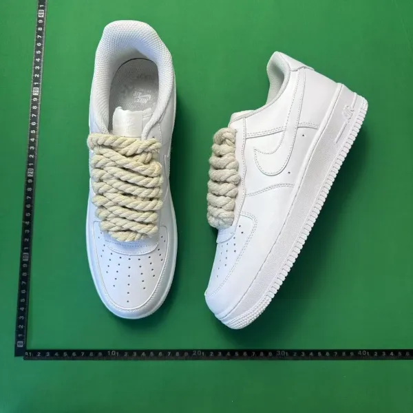 Nike Air Force 1 Low White with Rope Laces Sneakers - 1