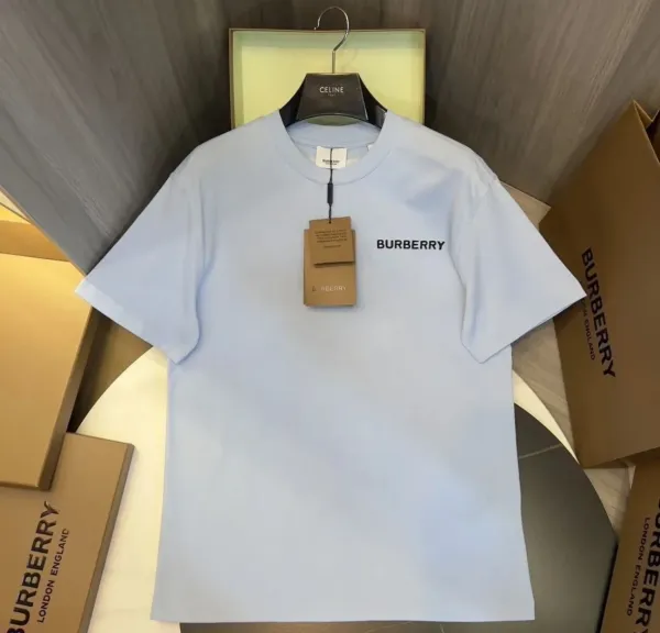 Burberry Logo Print Light Blue T-Shirt - 1