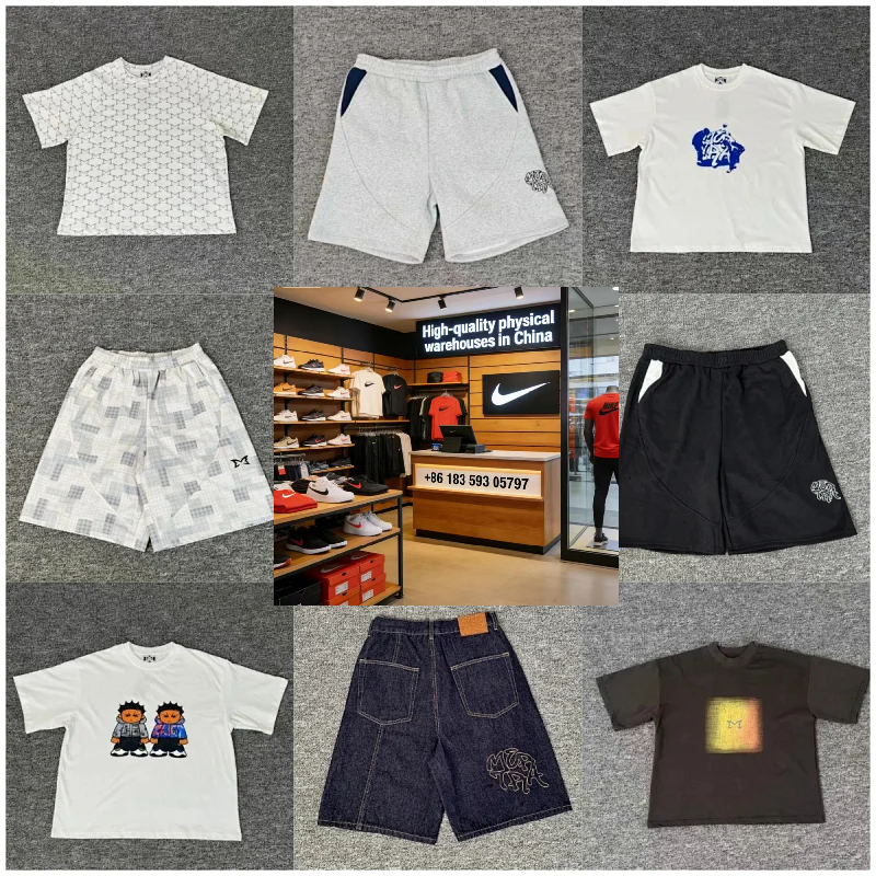 Gorgeous retro street hip-hop short-sleeved shorts