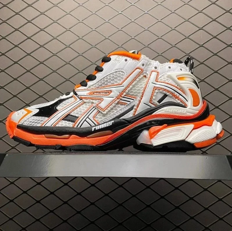 Runner Dad Shoes White Orange Black
