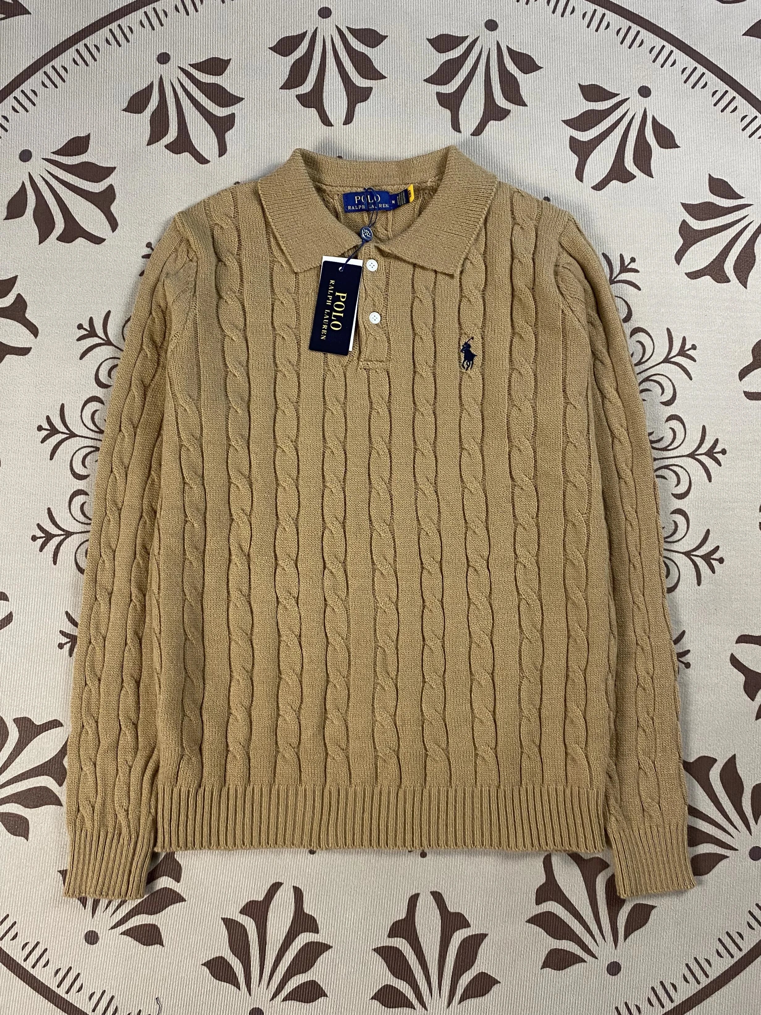 V-neck button style - khaki