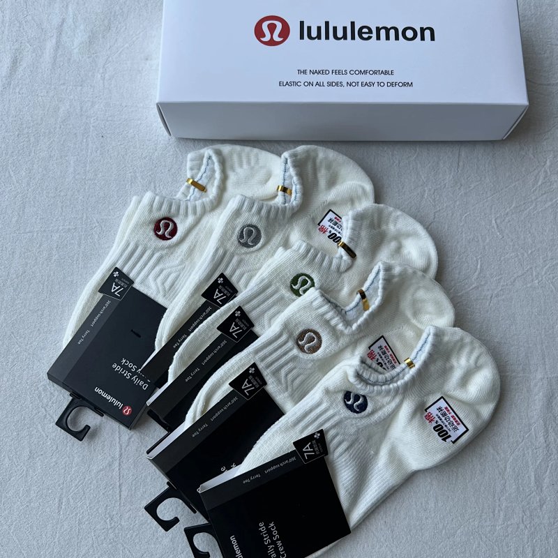 lulu lem*n boat socks(5 pacs a box) 5双装