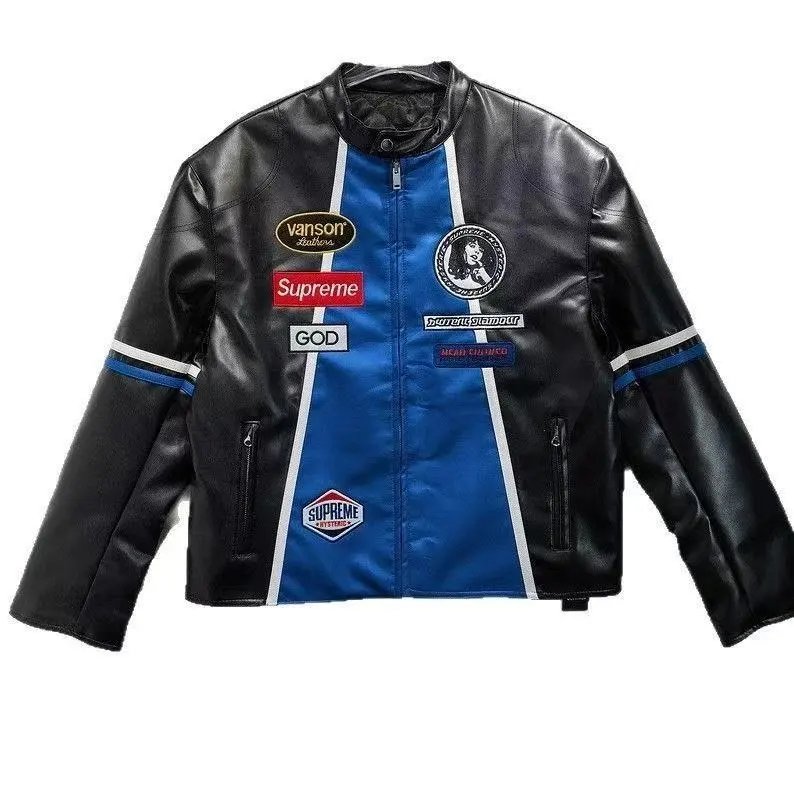 Design Varsity Jacket Orange with Star Embellishments and Script Logo Outerwear - 4