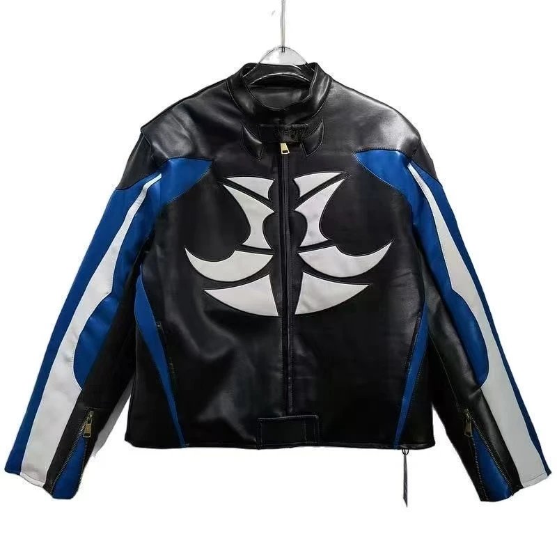 Design Varsity Jacket Orange with Star Embellishments and Script Logo Outerwear - 10