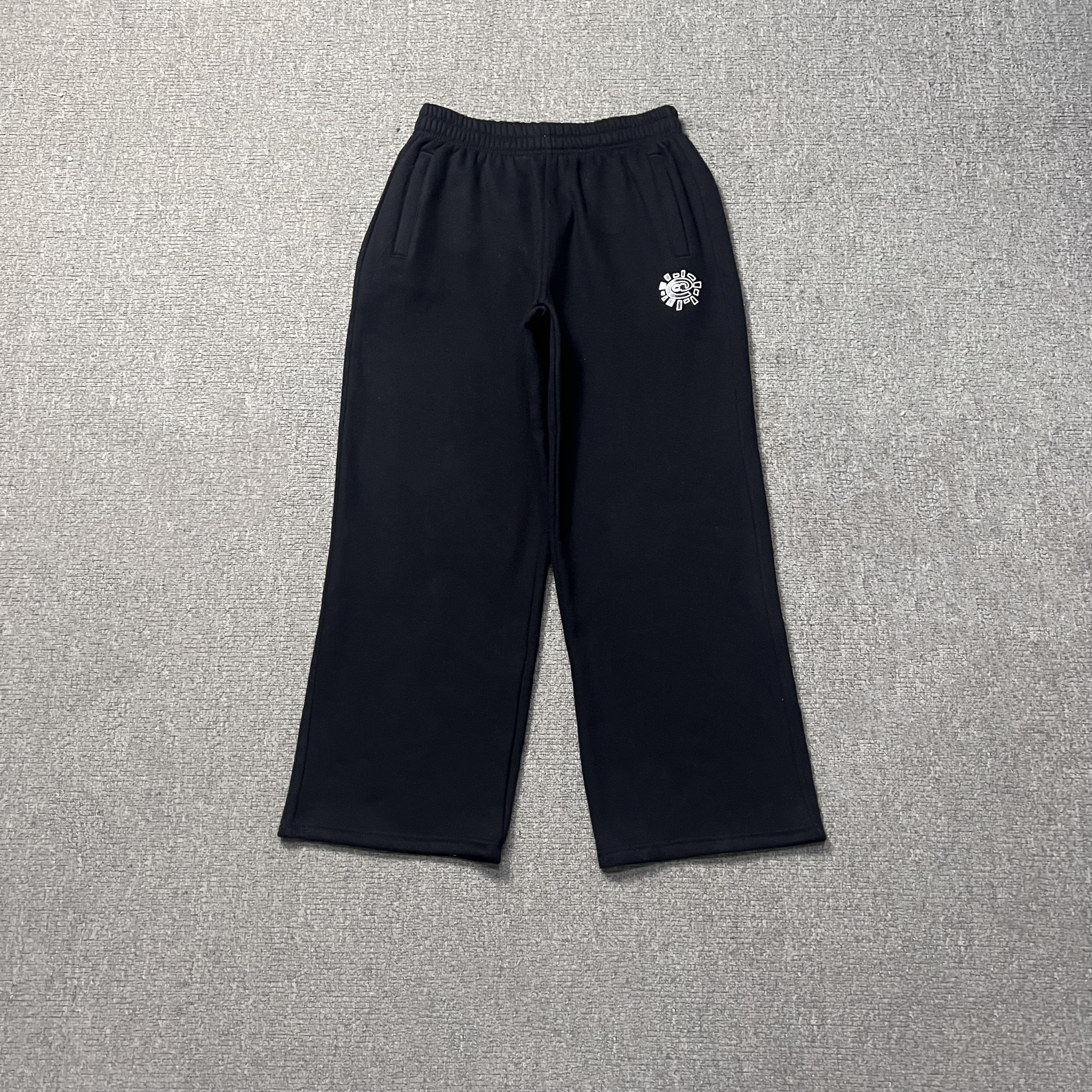 ERL Sweatpants Sun Logo Wide Leg Black