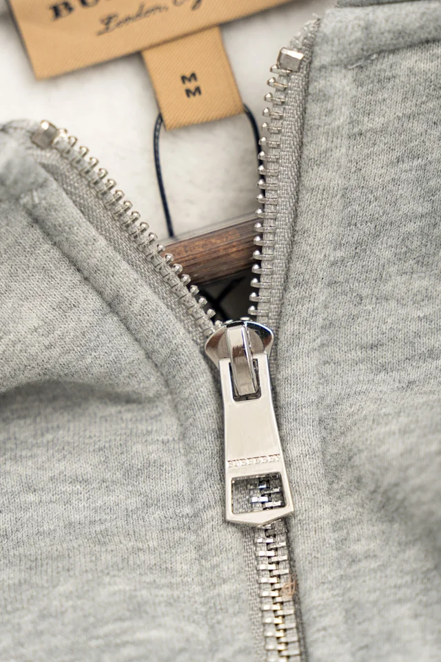 Burberry Hoodies & Sweatshirts Zip-Up Hooded Sweatshirt with Embroidered Equestrian Knight Logo product detail image 8