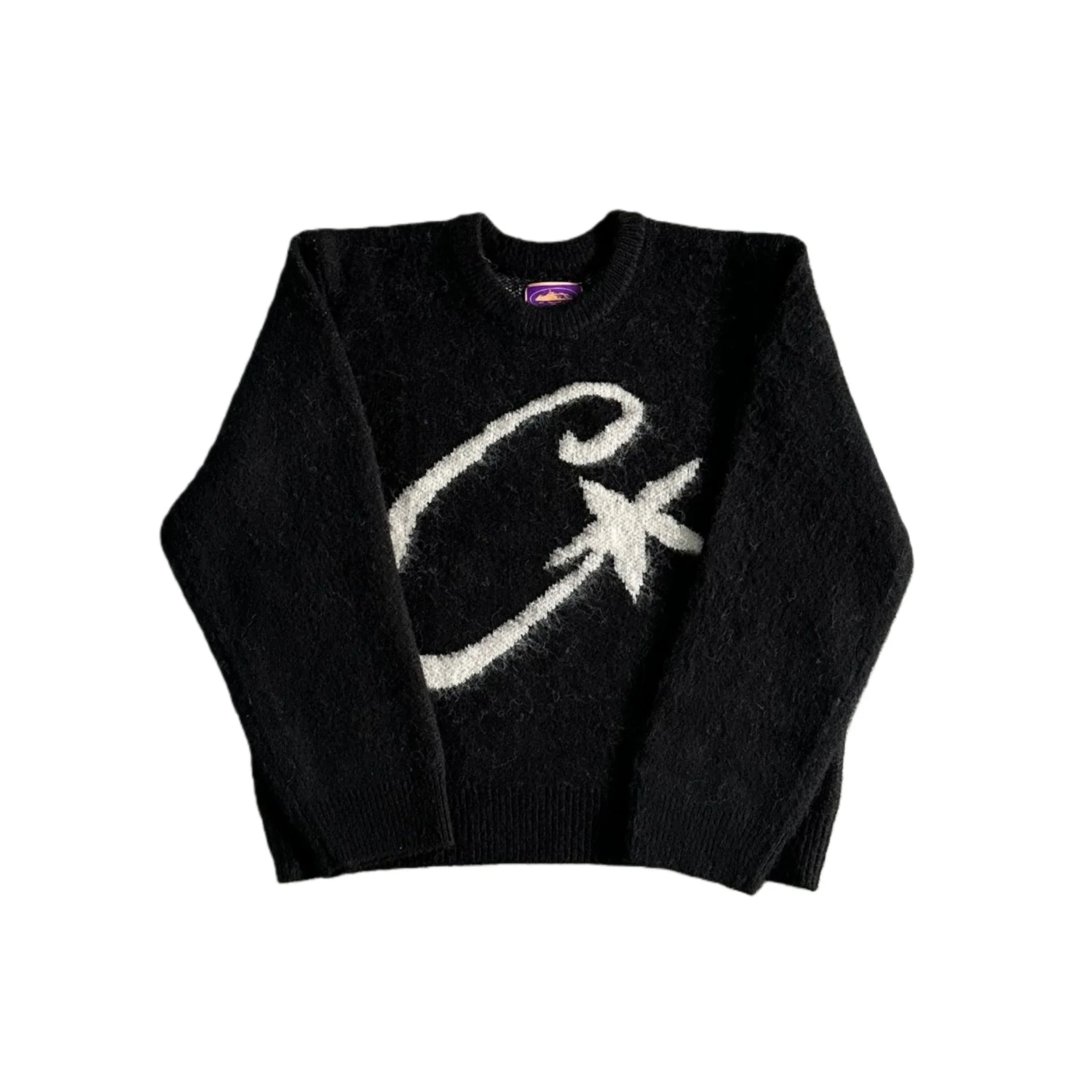 Black round-neck sweater c thickened 9020*