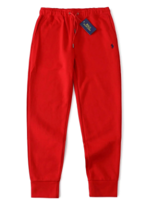 Pants with red and black markings