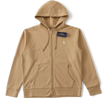 Brown rope zipper brown white label