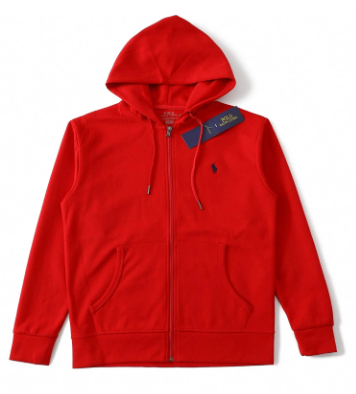 Red rope zipper with red and black markings