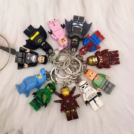 Keychain Pendant Shark Man Batman Spider-Man Iron Man Mystery Blind Box Internet-Famous Couple Car School Bag Decoration