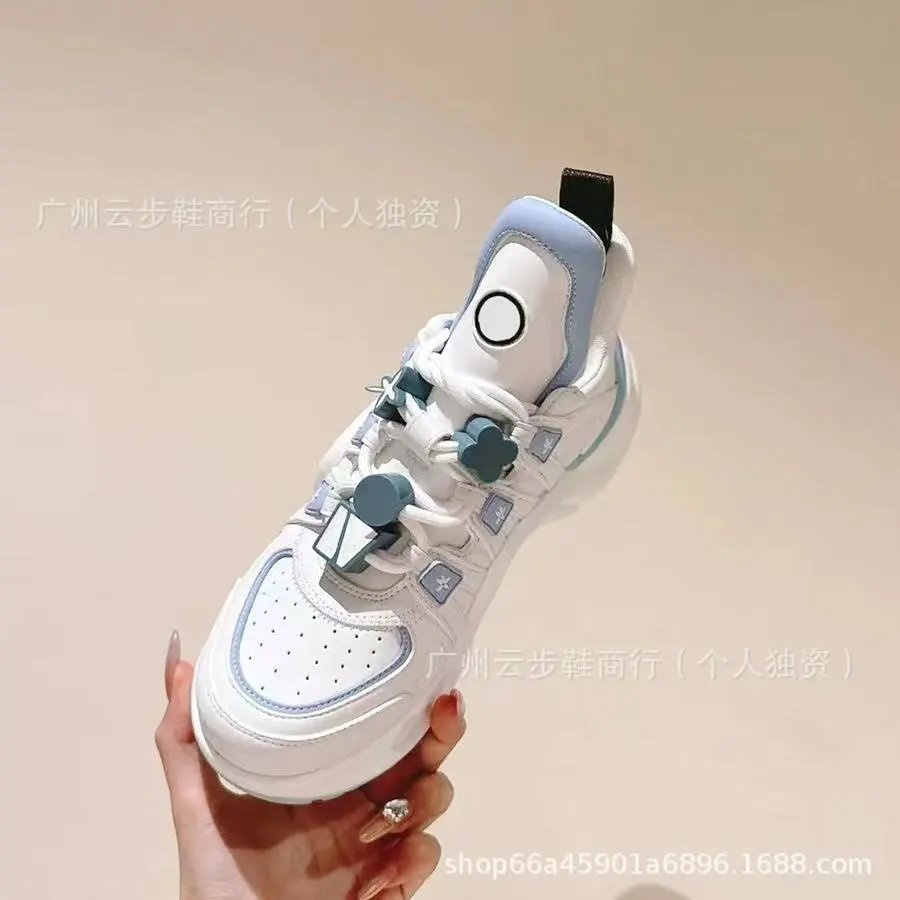 Design Custom Design Cloud-Step Sneakers White with Light Blue Accents Casual Sneakers - 1