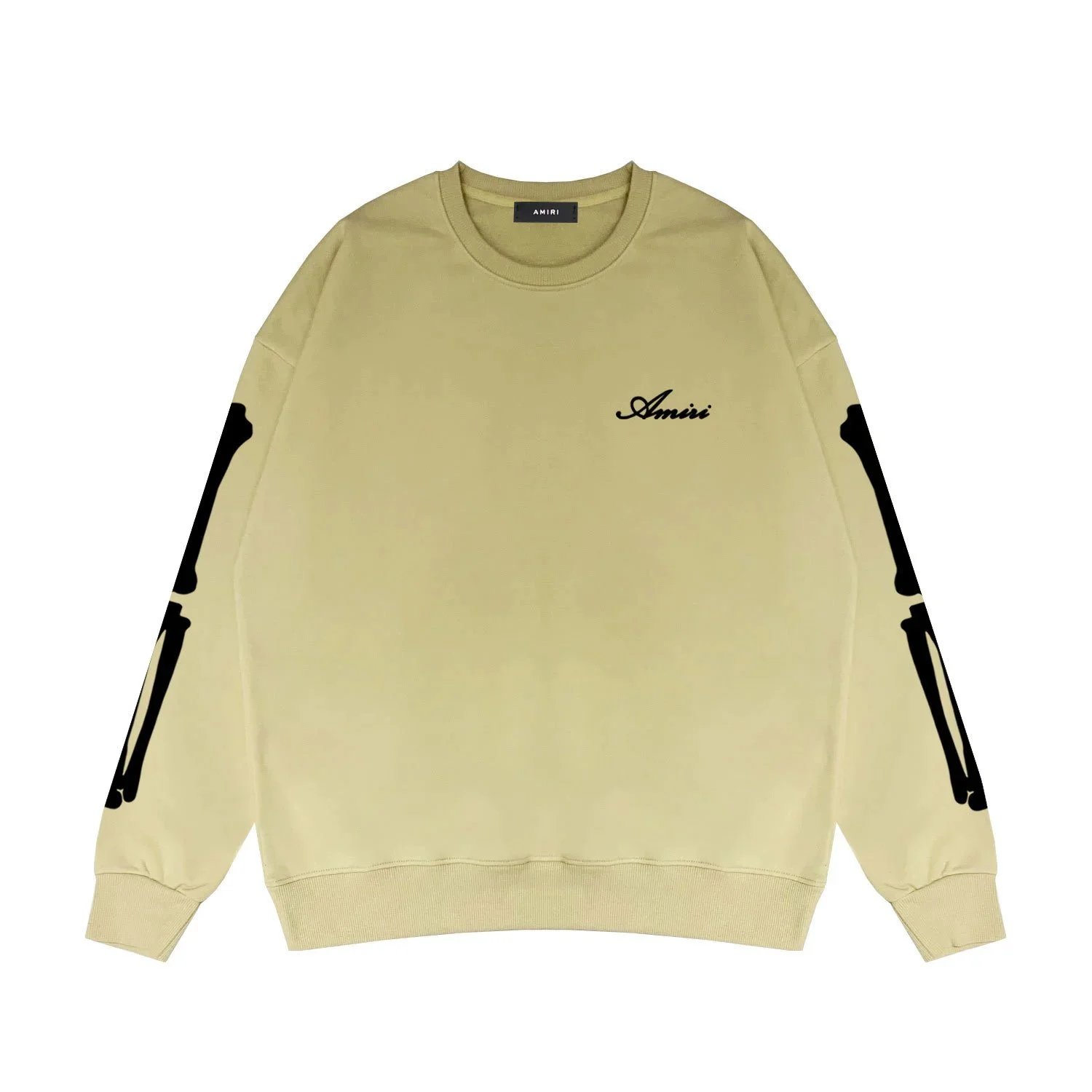 Amiri Skeleton Bone Print Black Crewneck Sweatshirt Sweater - 18