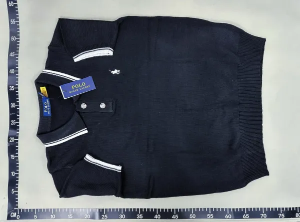 Polo Ralph Lauren Knit Polo Navy with White Trim Tops Polo - 1