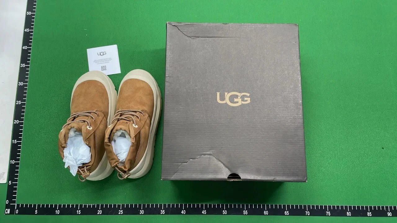 UGG Tasman Suede Slip-On Beige Brown Chunky Sole Slippers Sandals - 32