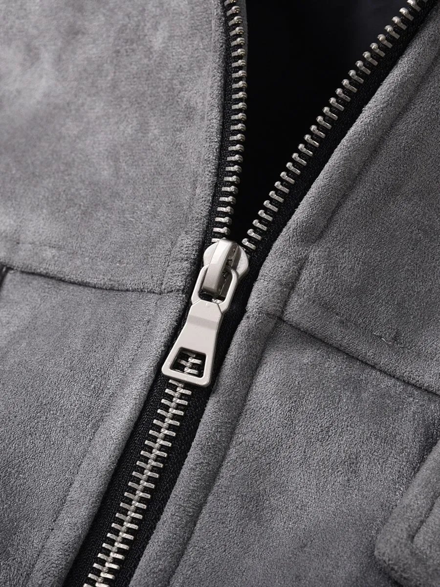 Suede Zip Jacket Short Coat photo 6