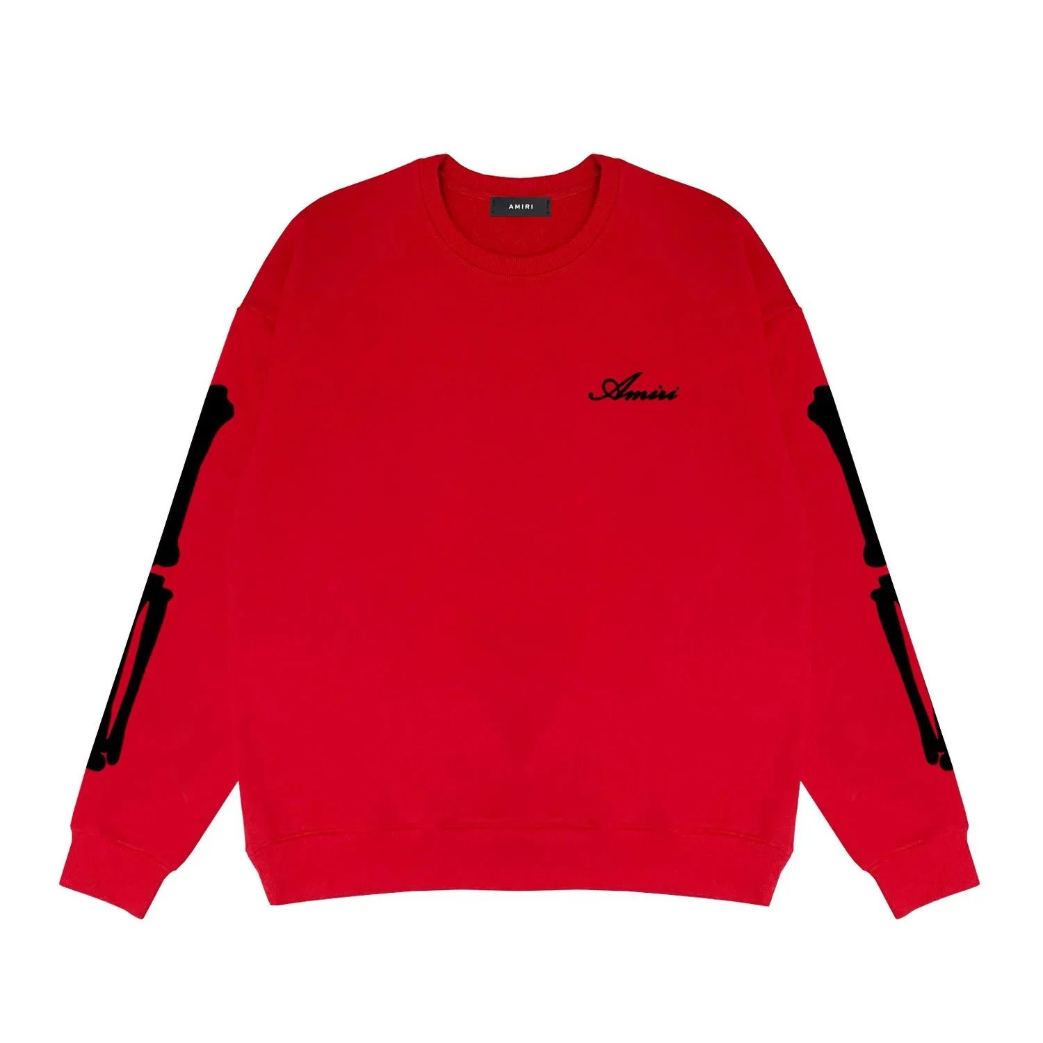 Amiri Skeleton Bone Print Black Crewneck Sweatshirt Sweater - 19
