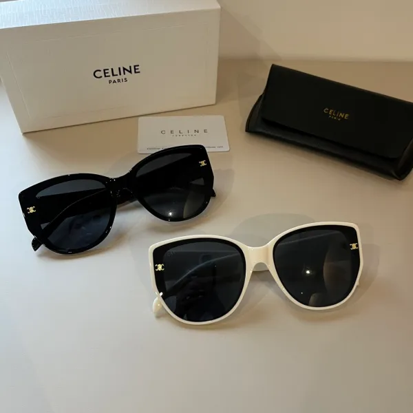 Celine Cat-Eye Sunglasses Black and White - 1