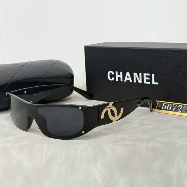 Chanel Shield Sunglasses Pink Frame Silver Logo-Print Lens - 5