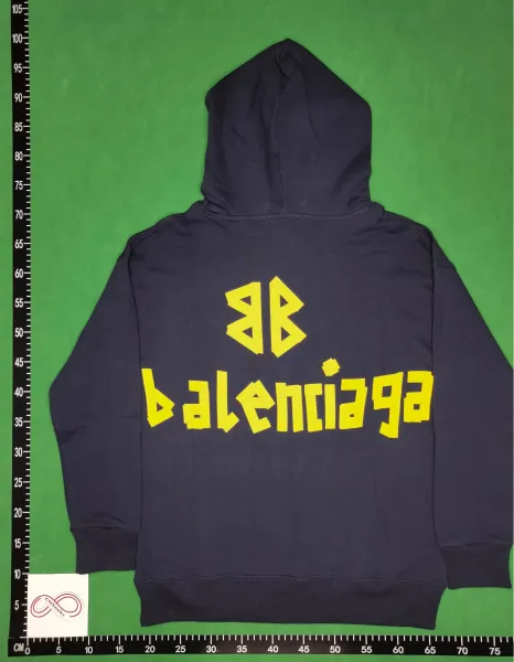 Balenciaga Distressed Logo Hoodie Beige - 11