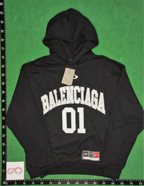 Balenciaga Distressed Logo Hoodie Beige - 3