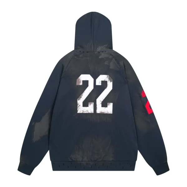 Balenciaga Distressed Logo Hoodie Beige - 21