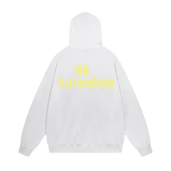 Balenciaga Distressed Logo Hoodie Beige - 36