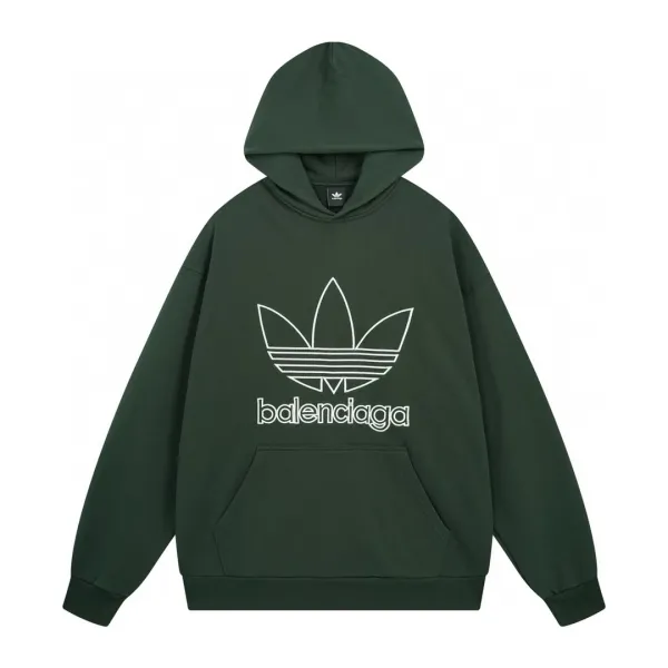 Balenciaga Distressed Logo Hoodie Beige - 13