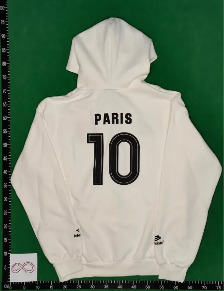 Balenciaga Distressed Logo Hoodie Beige - 6