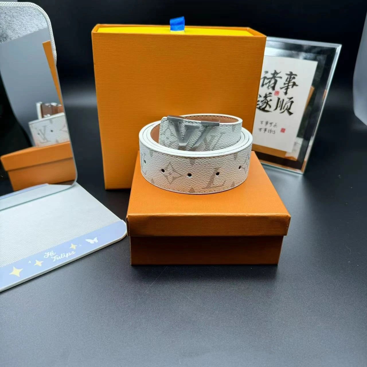 35 Pure White Silver Buckle