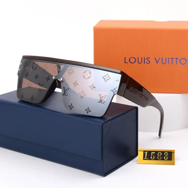 Louis Vuitton Shield Sunglasses Monogram Silver Mirror White Eyewear - 5
