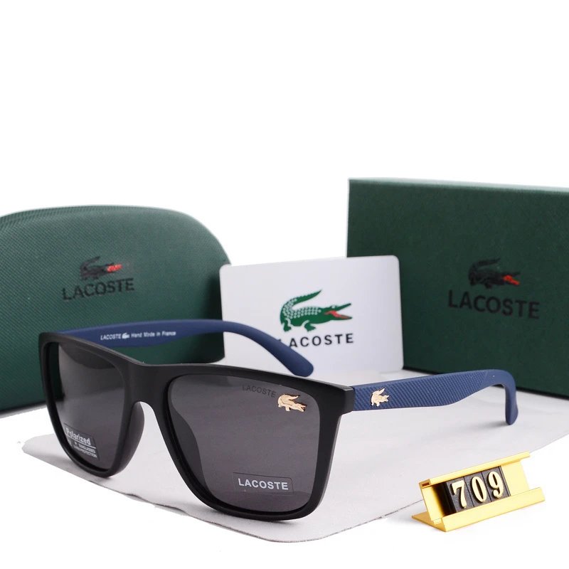 Lacoste Sunglasses Black Frame with Navy Temples - 1