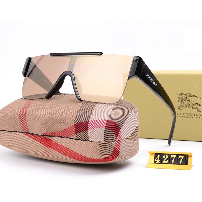 Burberry Shield Sunglasses Silver Mirror Lens Black Frame - 7