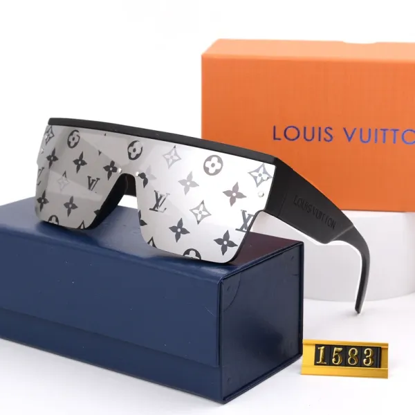 Louis Vuitton Shield Sunglasses Monogram Silver Mirror White Eyewear - 4