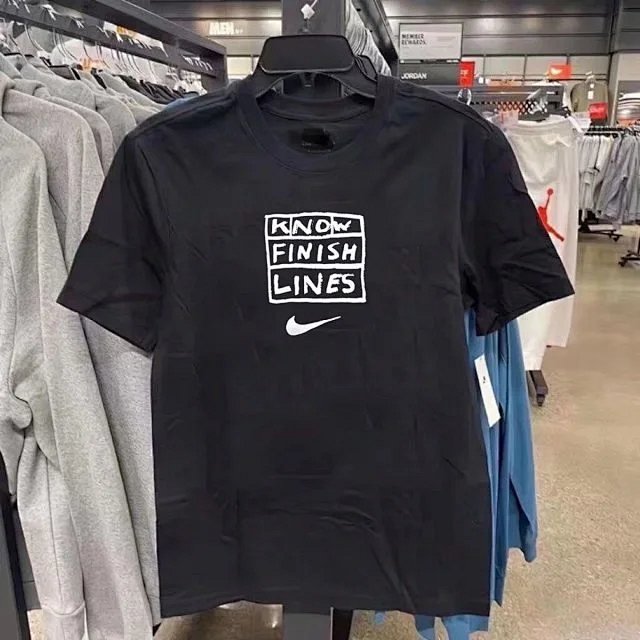 Nike Nike Black Cotton T-Shirt White Text Swoosh Unisex - Buy on Kakobuysheetfind