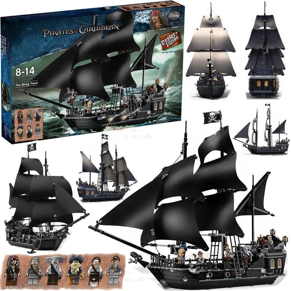 Pirates of the Caribbean Black Pearl Building Block Sailing Ship