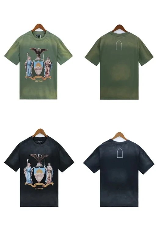 Eagle Print Washed Cotton T-Shirt