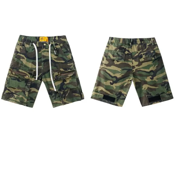 Design Camo Cargo Shorts Army Green - 19