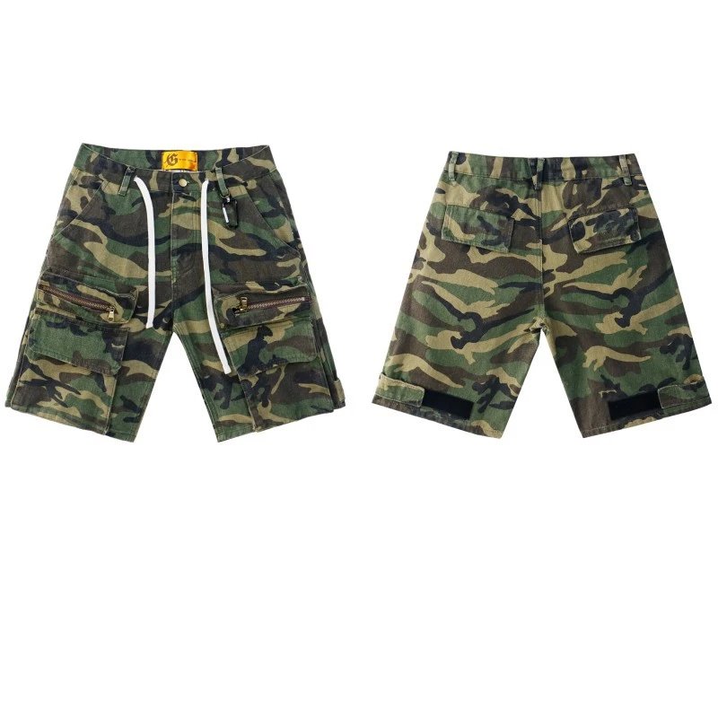 Design Camo Cargo Shorts Army Green - 1