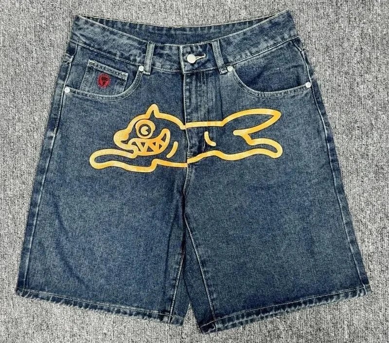 Dog Print Denim Shorts photo 3