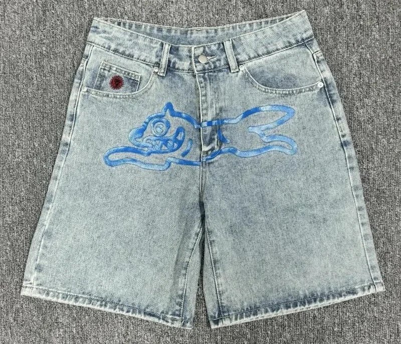 Dog Print Denim Shorts photo 4