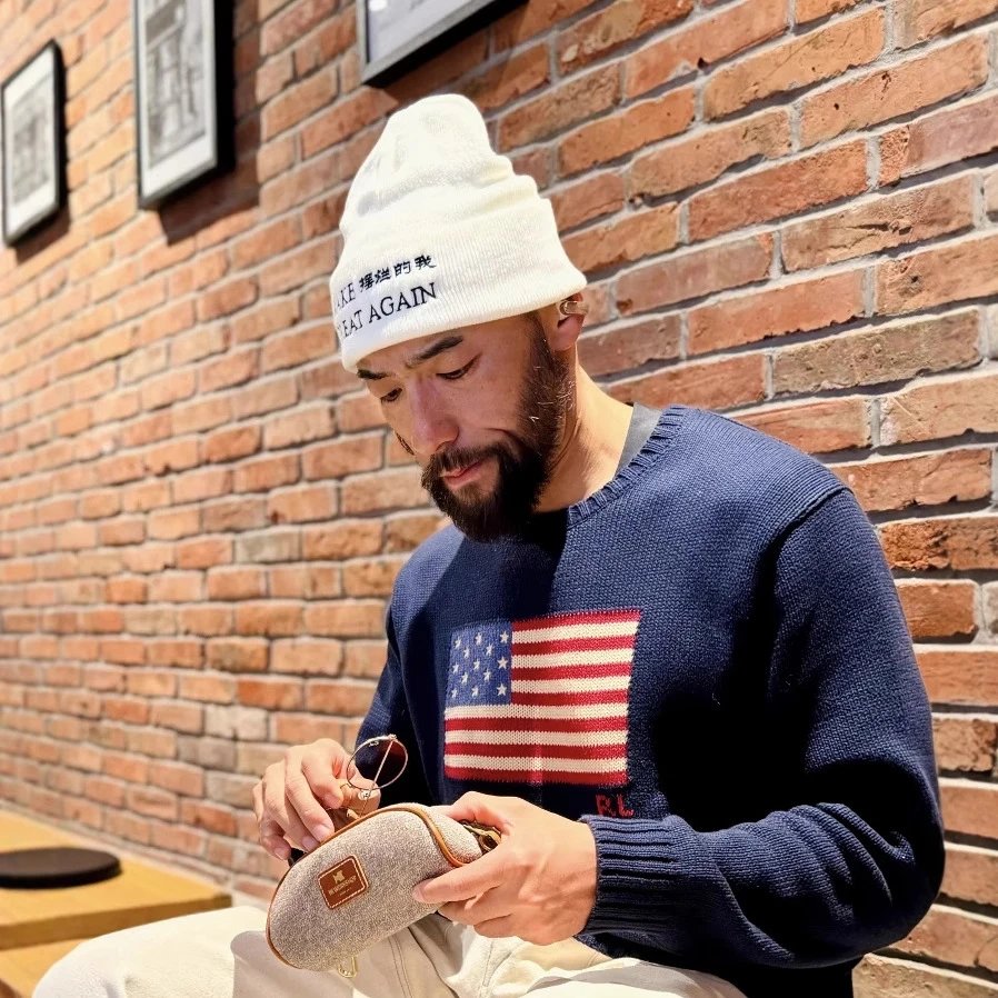 Polo Ralph Lauren American Flag Knit Sweater White - 27