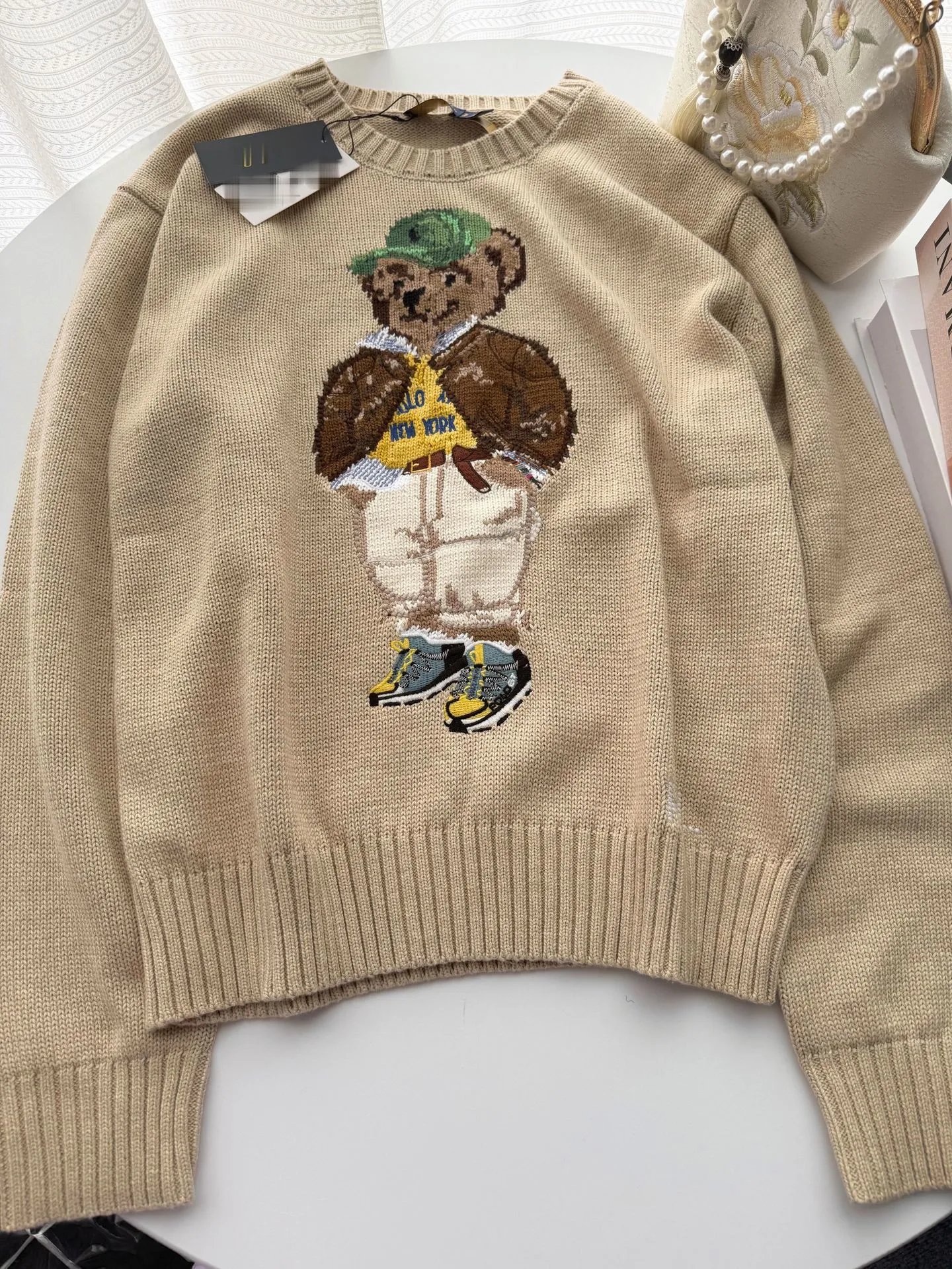 Bear Embroidered Flag Sweater photo 8