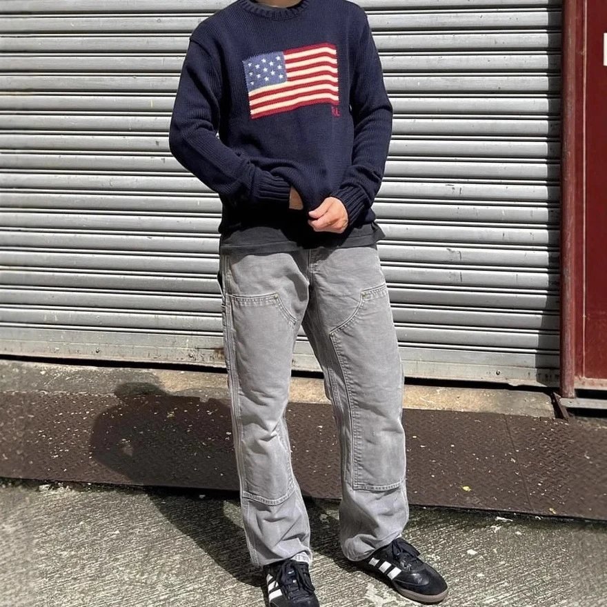 Polo Ralph Lauren American Flag Knit Sweater White - 28